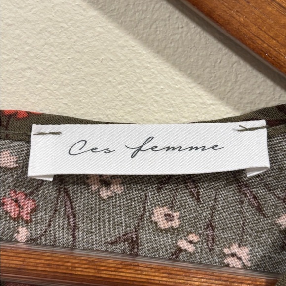 Ces Femme Olive Floral Dress - Picture 5 of 6